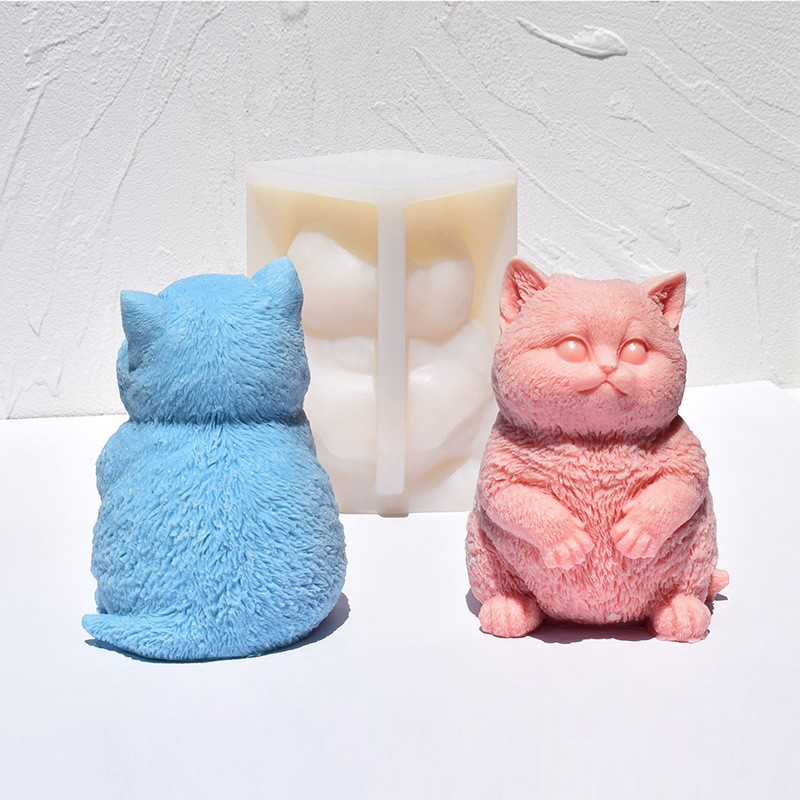 Candle Making Fat - 3D Fat Cat siliconen kaarsvorm, DIY