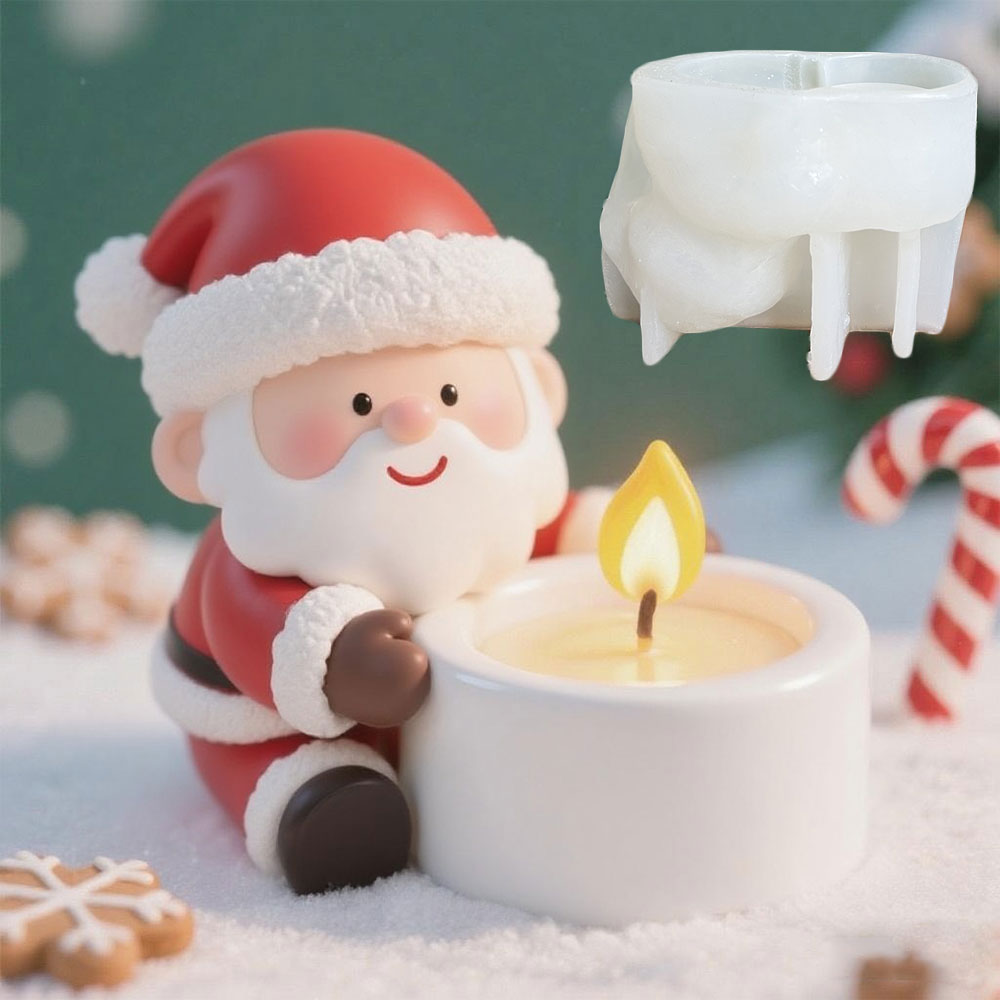 Xmas Candle Making - DIY Kerstman Kandelaar Siliconen Mal Leuke