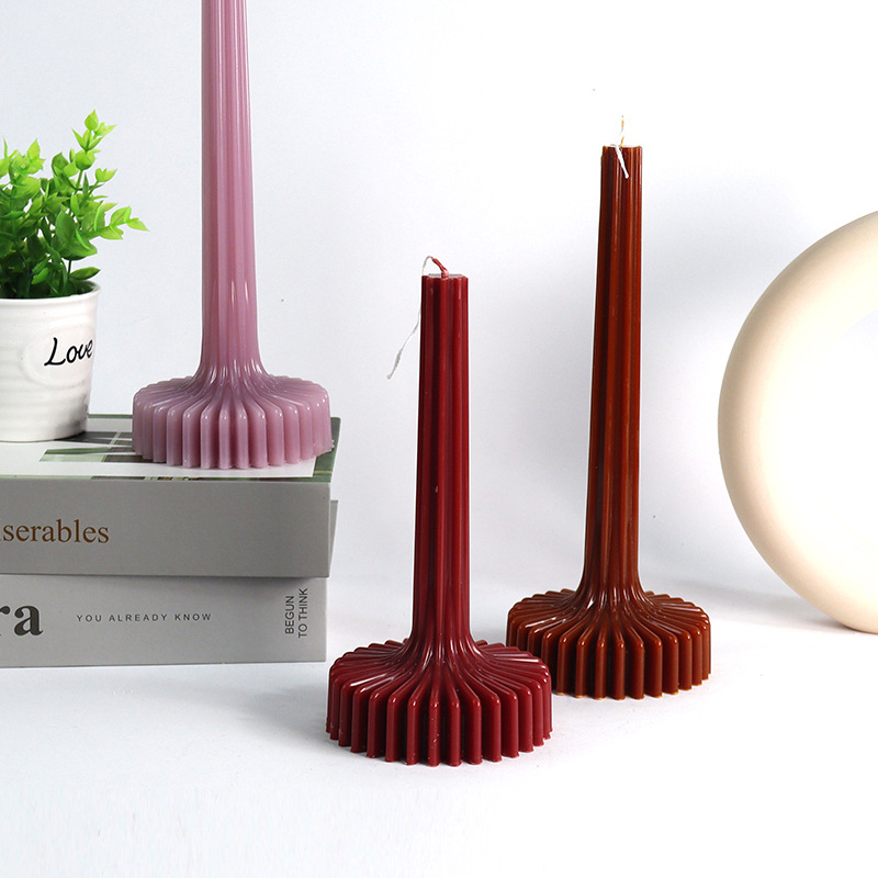 Candle Making Vessels - 3D Vaasvormige Kaarsvorm DIY Gestreepte Kolom