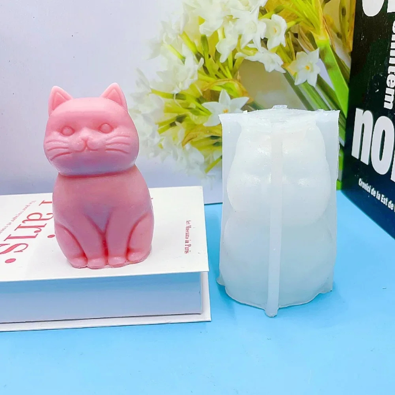 Candle Making Fat - 3D dikke kat dieren siliconen kaarsvorm