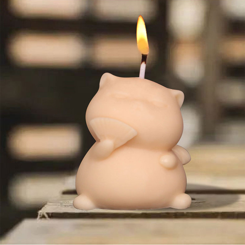 Candle Making Fat - Schattige Dikke Kat Siliconen Kaarsvorm Driedimensionale