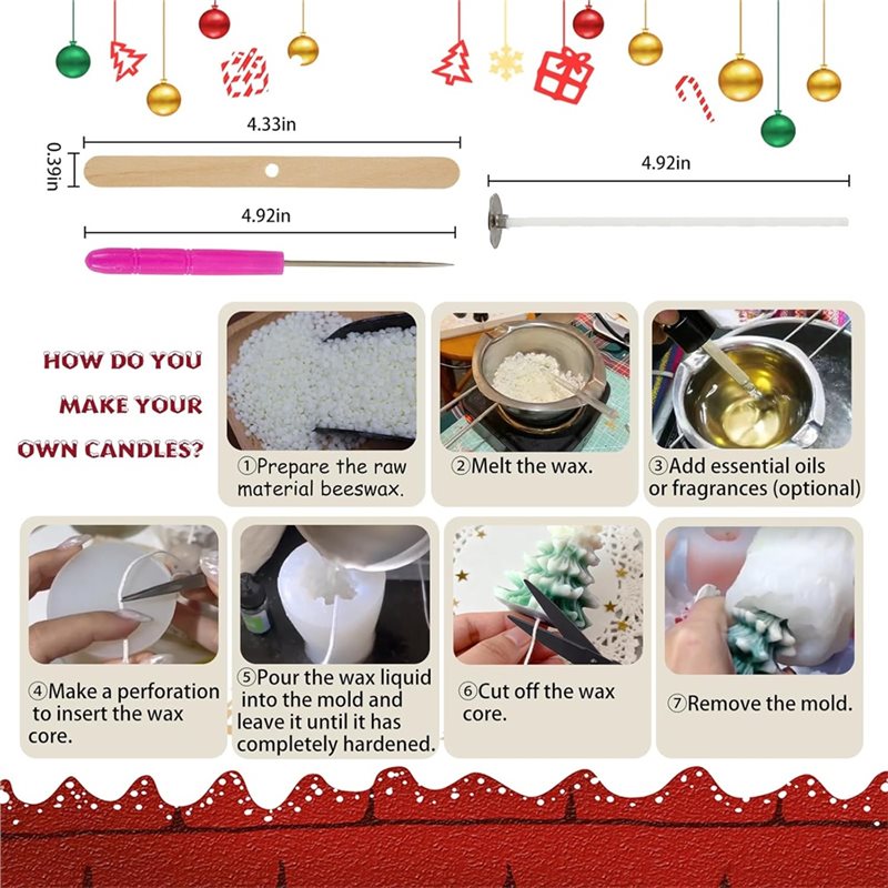 ABZV-Kerst siliconen mallen ke - Xmas Candle Making recensie en prijs