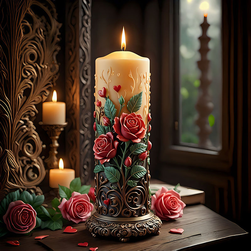 Europese stijl rode roos hartv - Candle Making Vinings recensie en prijs