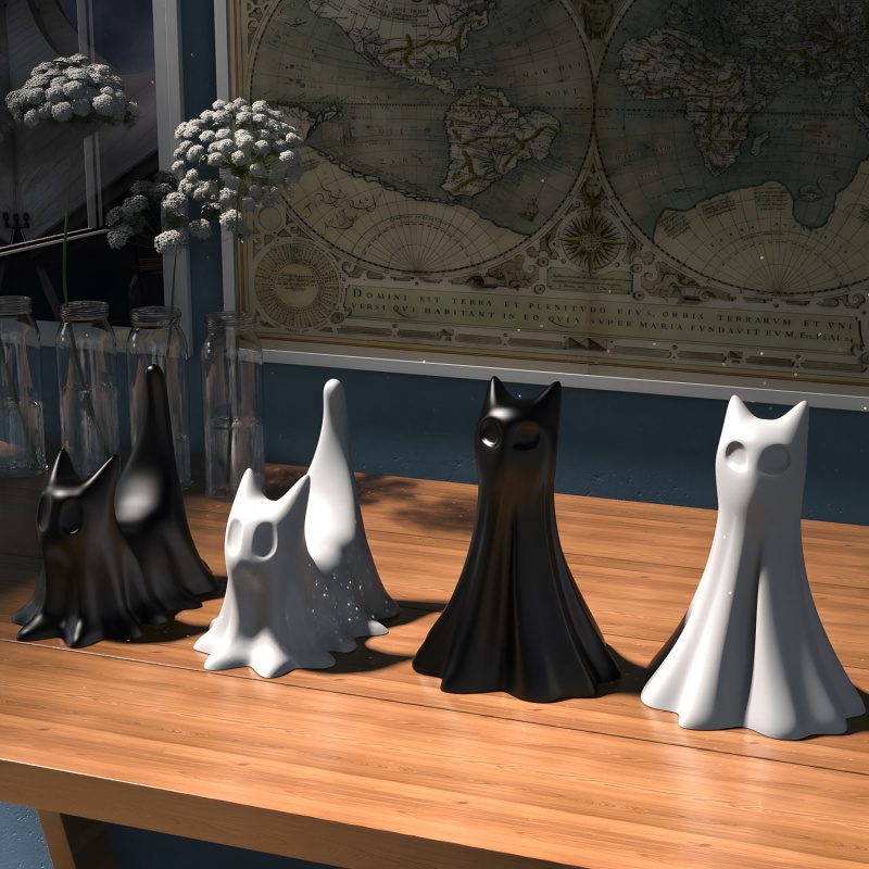 Ghost Cat Halloween Desktop Or - Candle Making Tools recensie en prijs