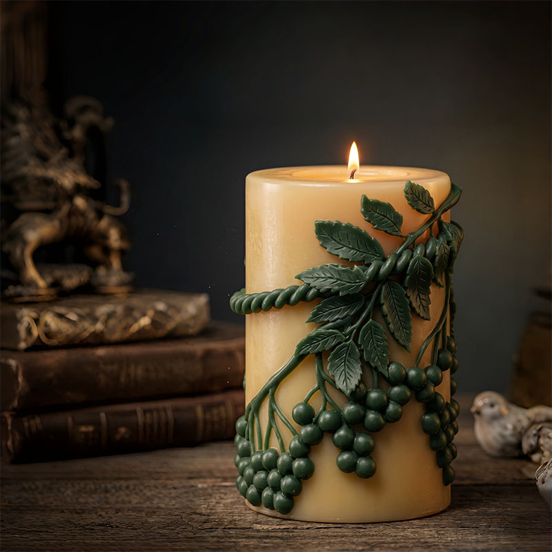 Vine Green Leaf Berry reliëfvo - Candle Making Vinings recensie en prijs
