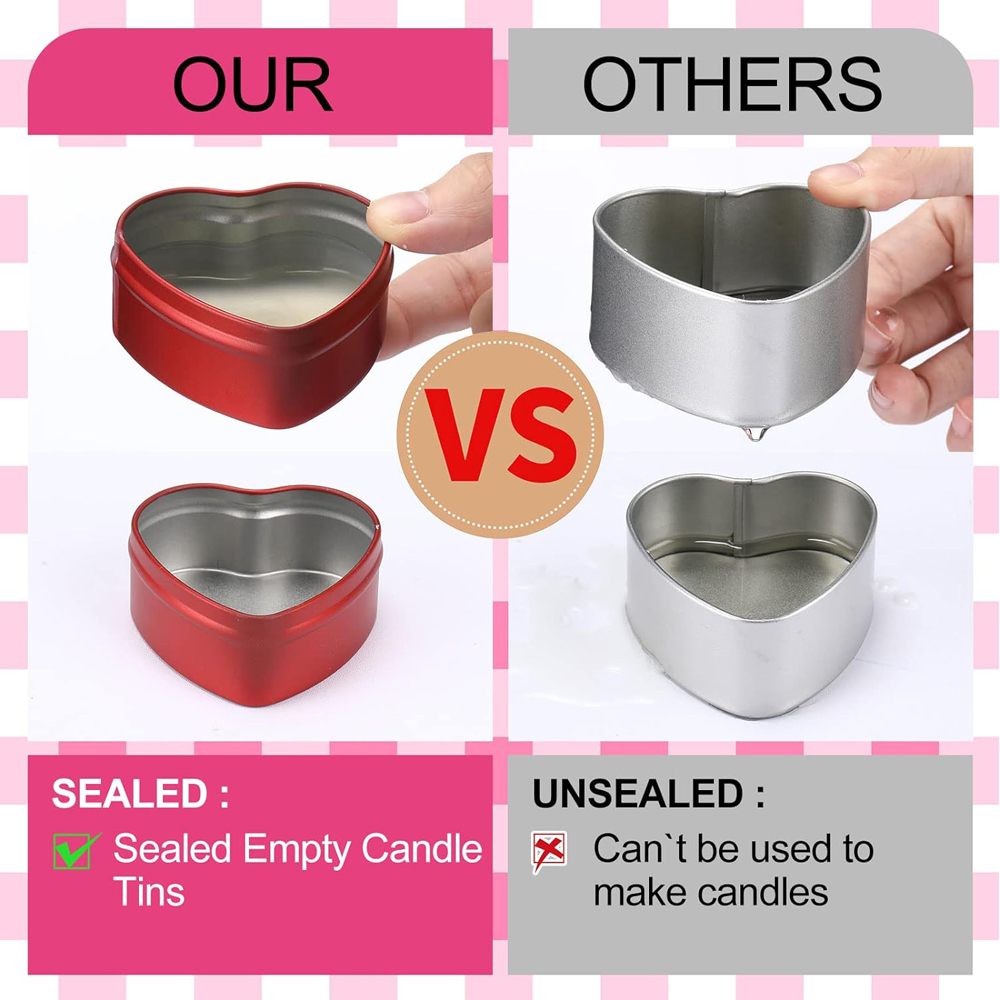 Hartvormige metalen blikken va - Candle Making Vessels recensie en prijs