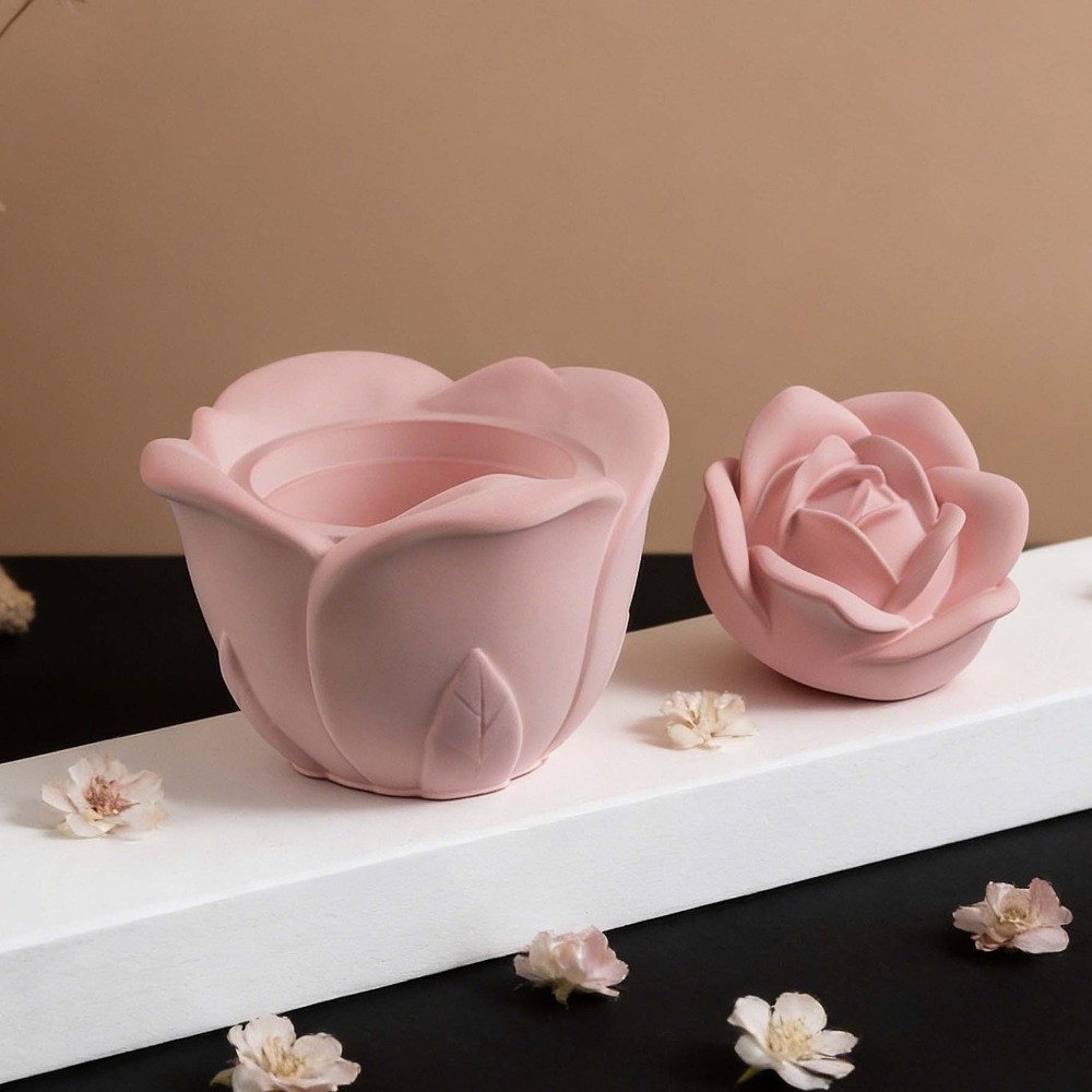 Kaarsenvaasjes siliconen roos  - Candle Making Vessels recensie en prijs