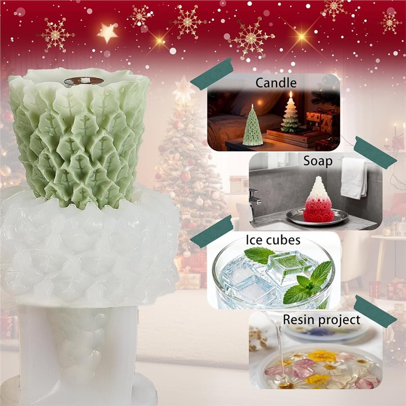 Kerst siliconen mallen kerstbo - Xmas Candle Making recensie en prijs